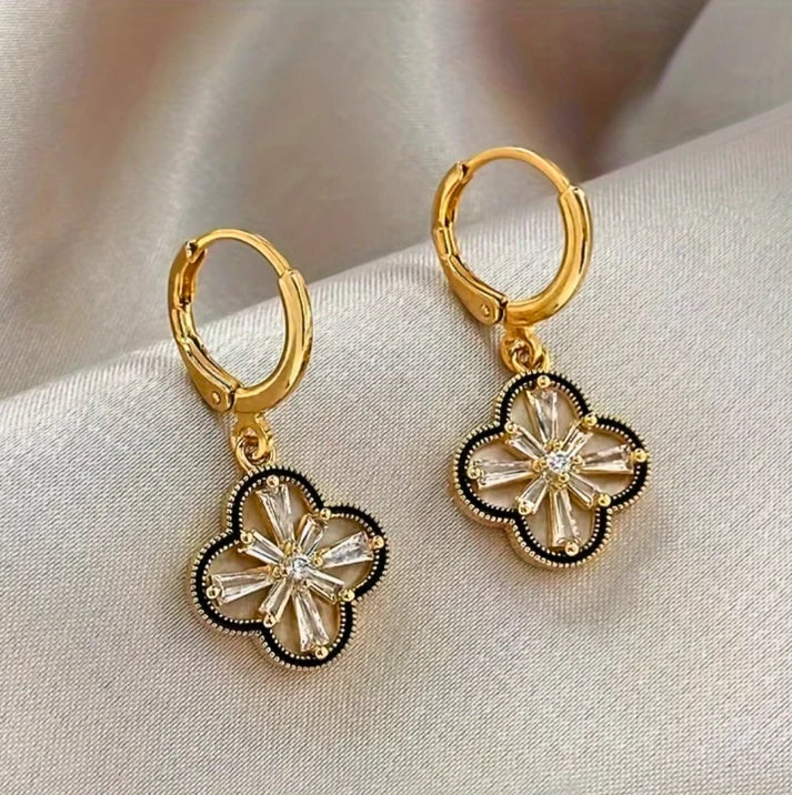 Lucky Bloom Clover Drop Earrings