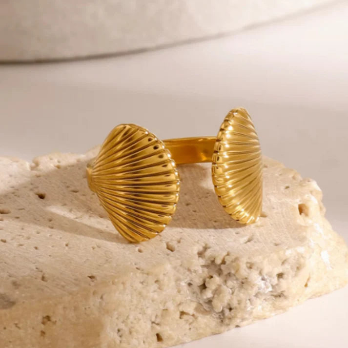 Ocean Whisper Adjustable Shell Ring