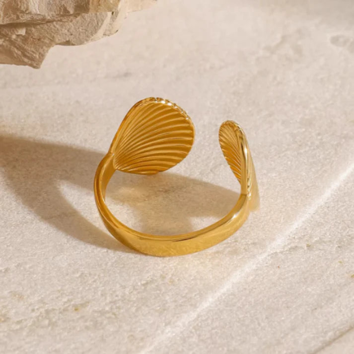 Ocean Whisper Adjustable Shell Ring