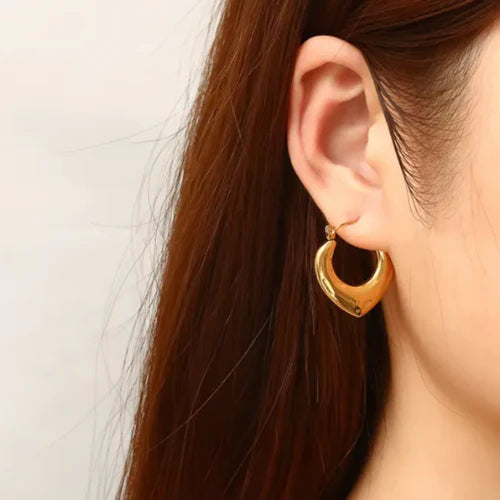 Sculpted Crescent Hoop Earrings