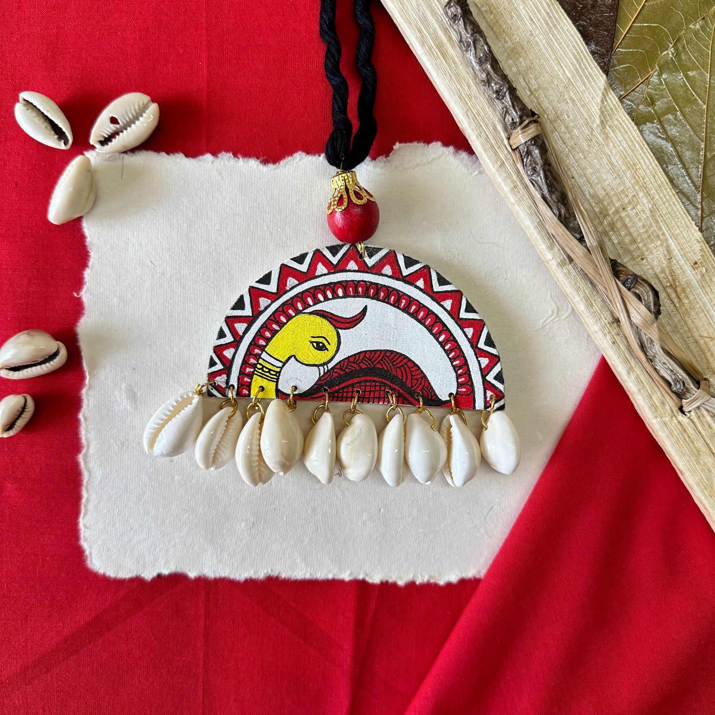 Madhubani Hand-Painted Pendant – A Tribute to Indian Art &Culture