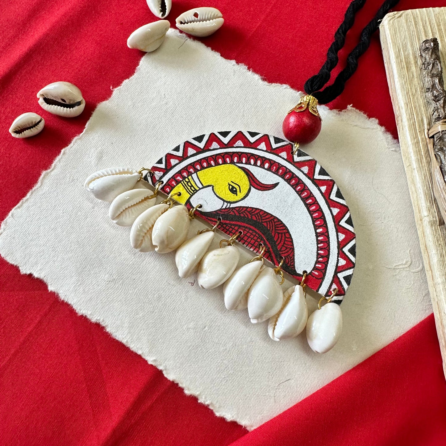 Madhubani Hand-Painted Pendant – A Tribute to Indian Art &Culture