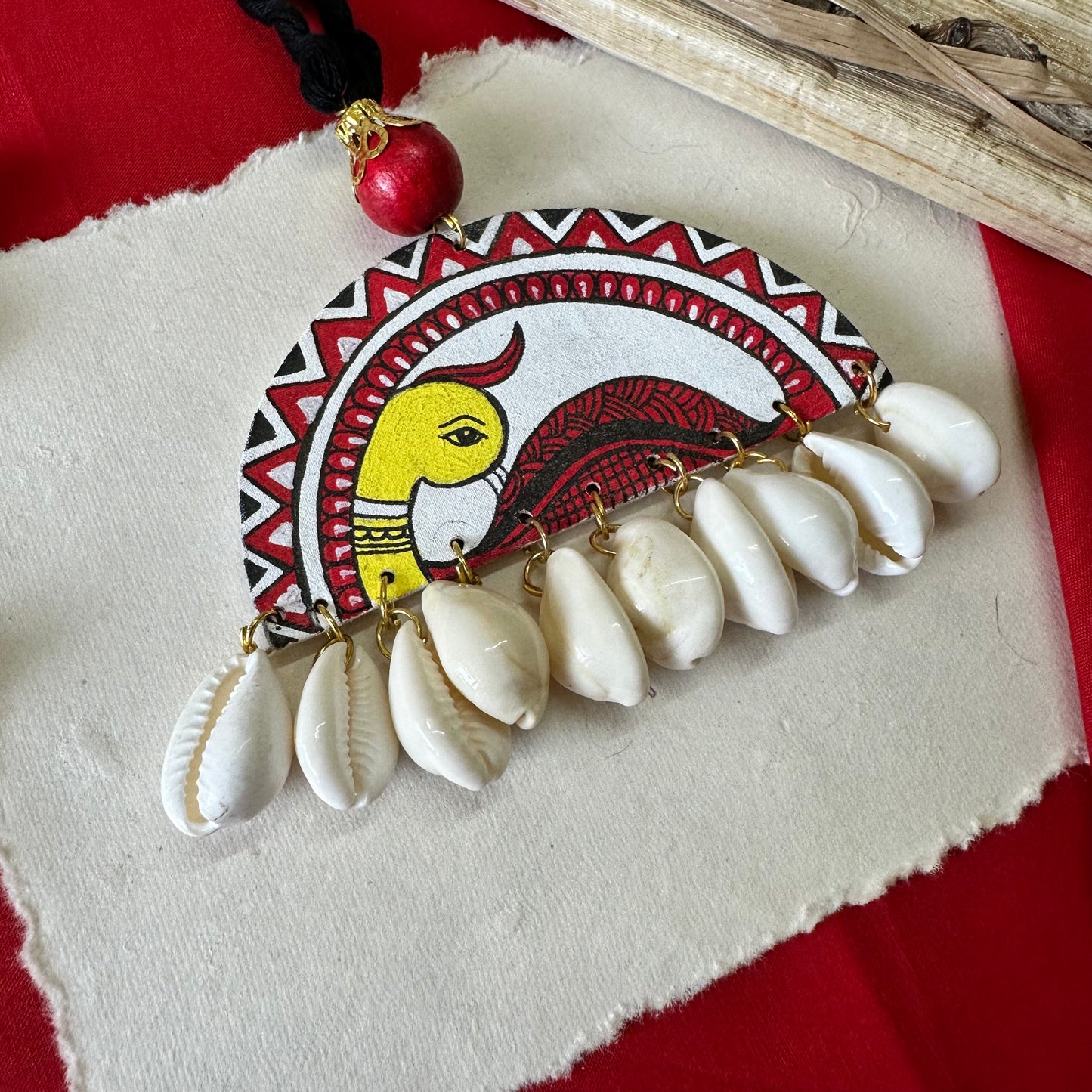 Madhubani Hand-Painted Pendant – A Tribute to Indian Art &Culture