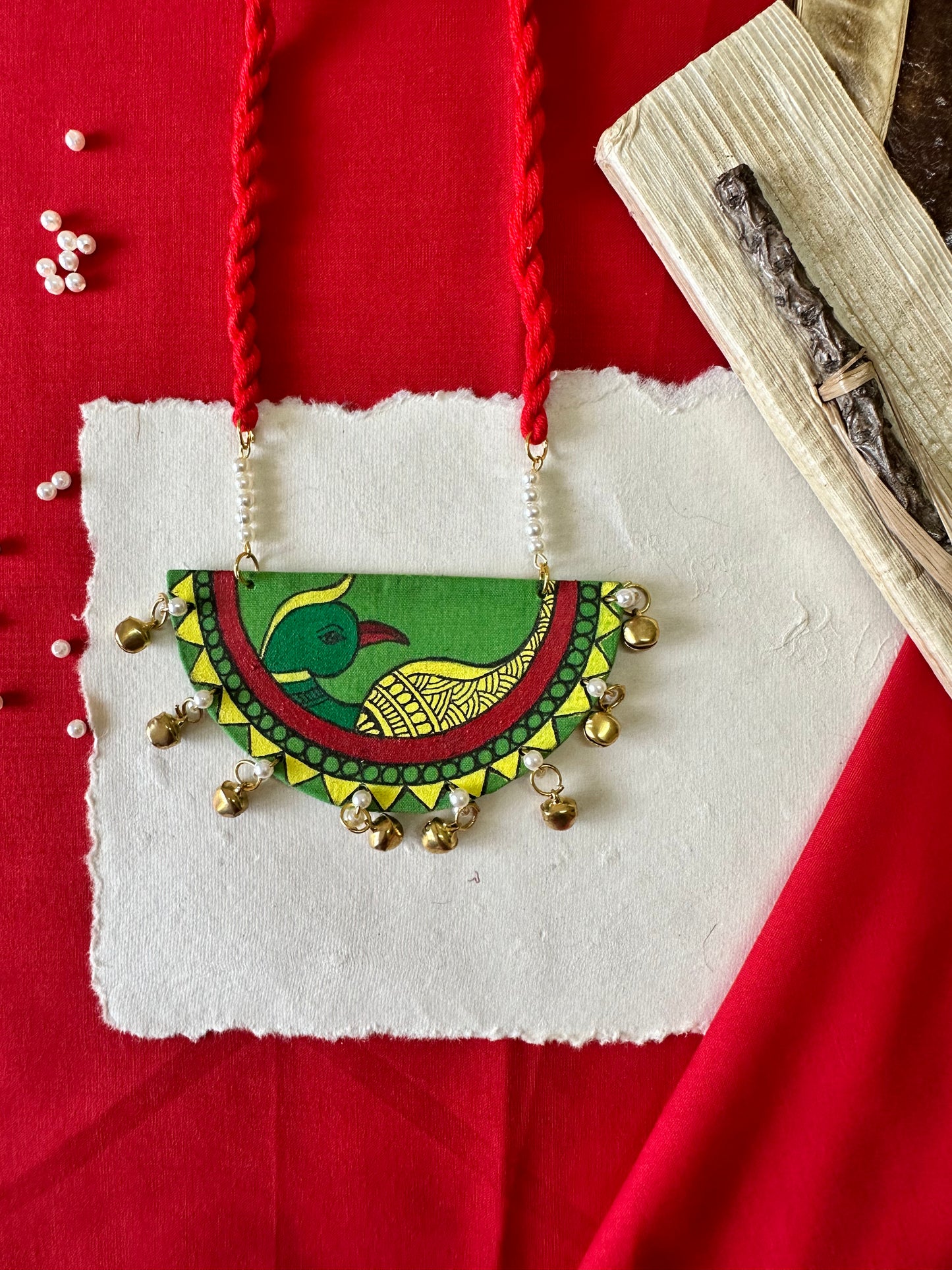 “Pachrang Madhubani Pendant – A Celebration of Colors & Culture”