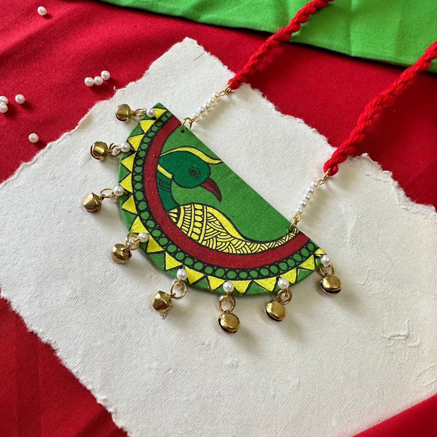 “Pachrang Madhubani Pendant – A Celebration of Colors & Culture”