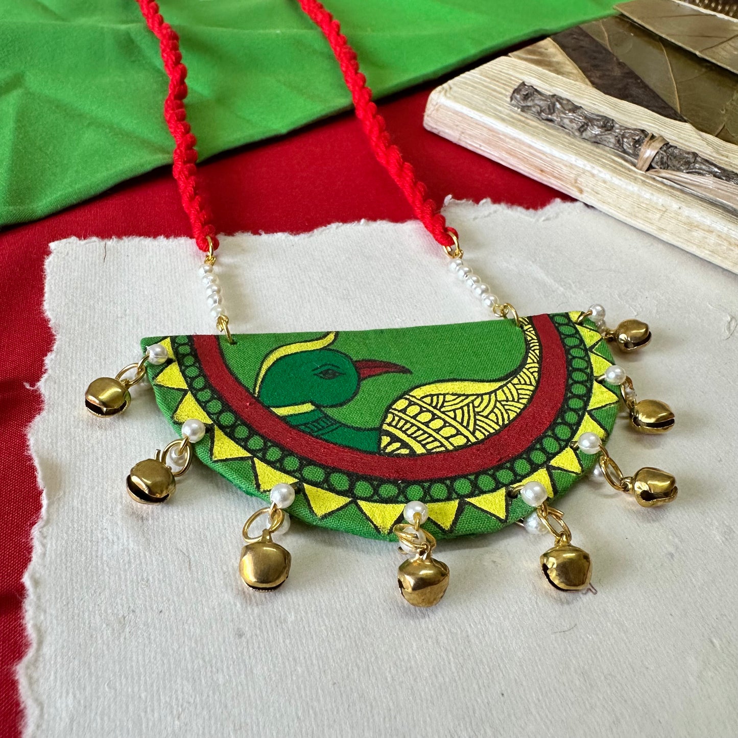 “Pachrang Madhubani Pendant – A Celebration of Colors & Culture”