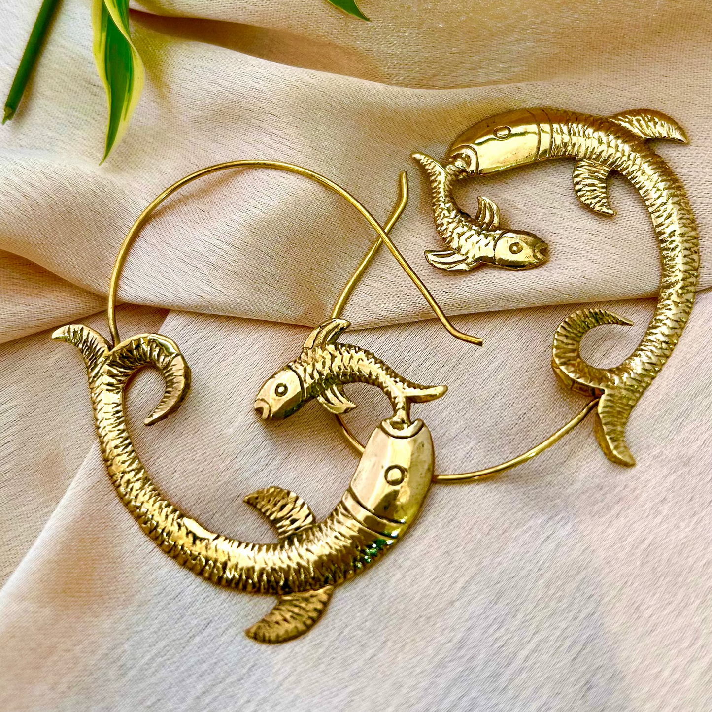 Ocean Dance Hoop Earrings – Gold-Toned Fish Hoop Earrings