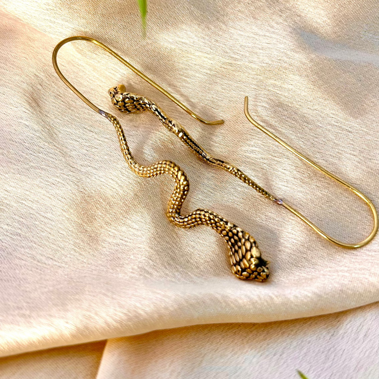 Golden Serpent Dangle Earrings – JewelShala Bling