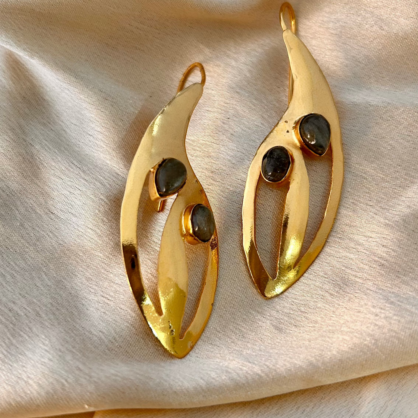 Sculpted Gold Drop Earrings