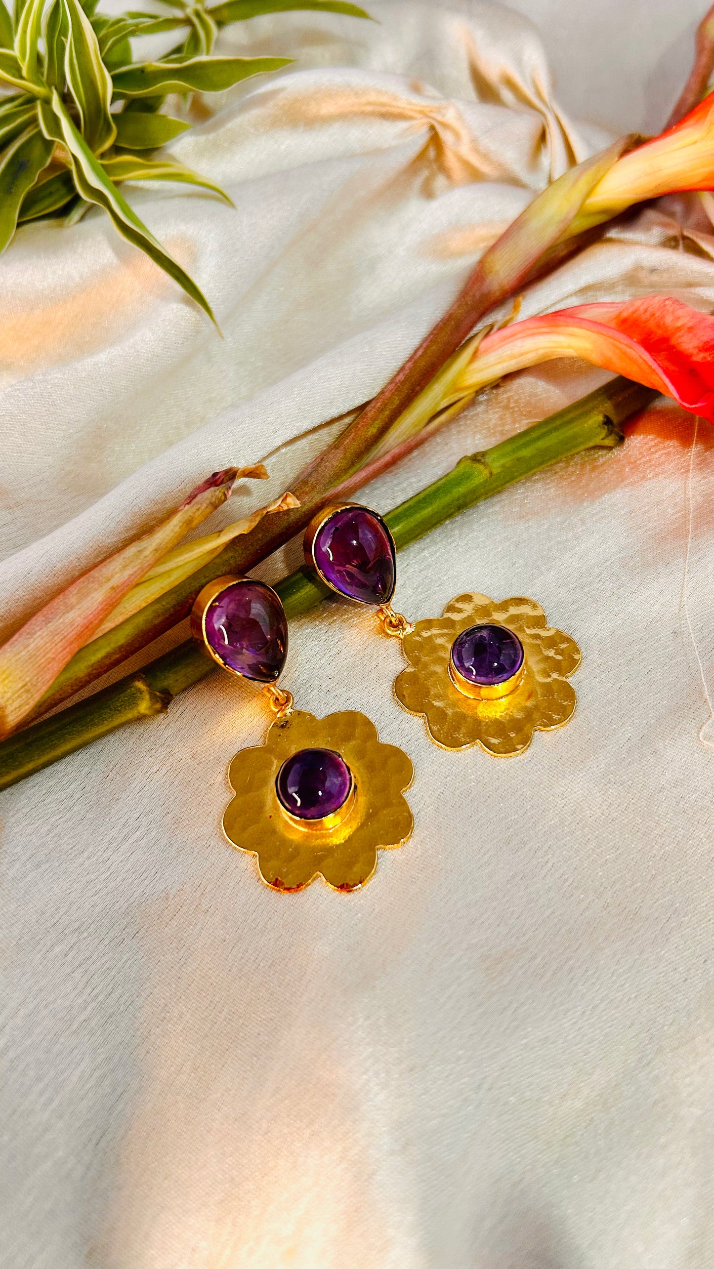 Amethyst Bloom Drop Earrings – Jewelshala Bling