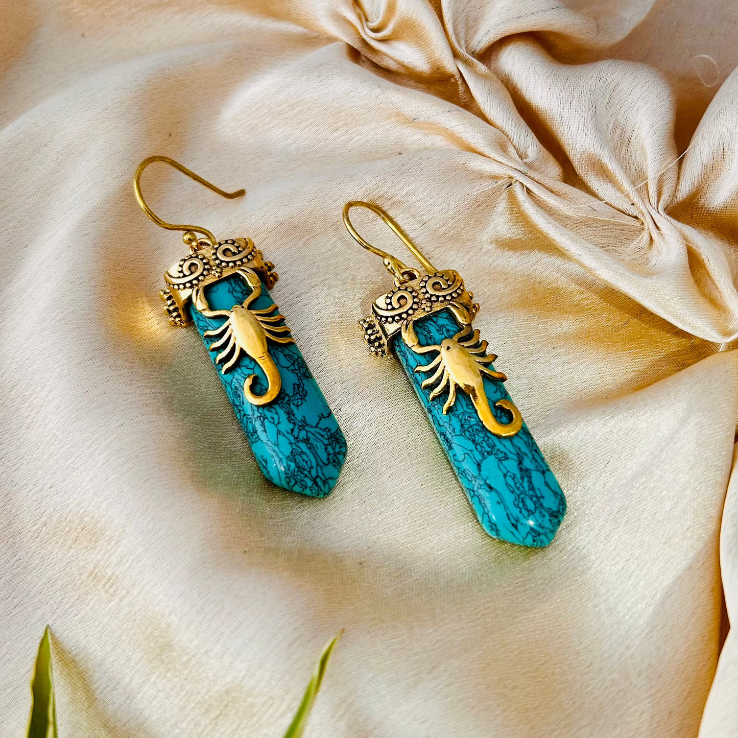 Ocean Majesty Earrings – Blue Crystal Dangle Earrings with Lobster Motif