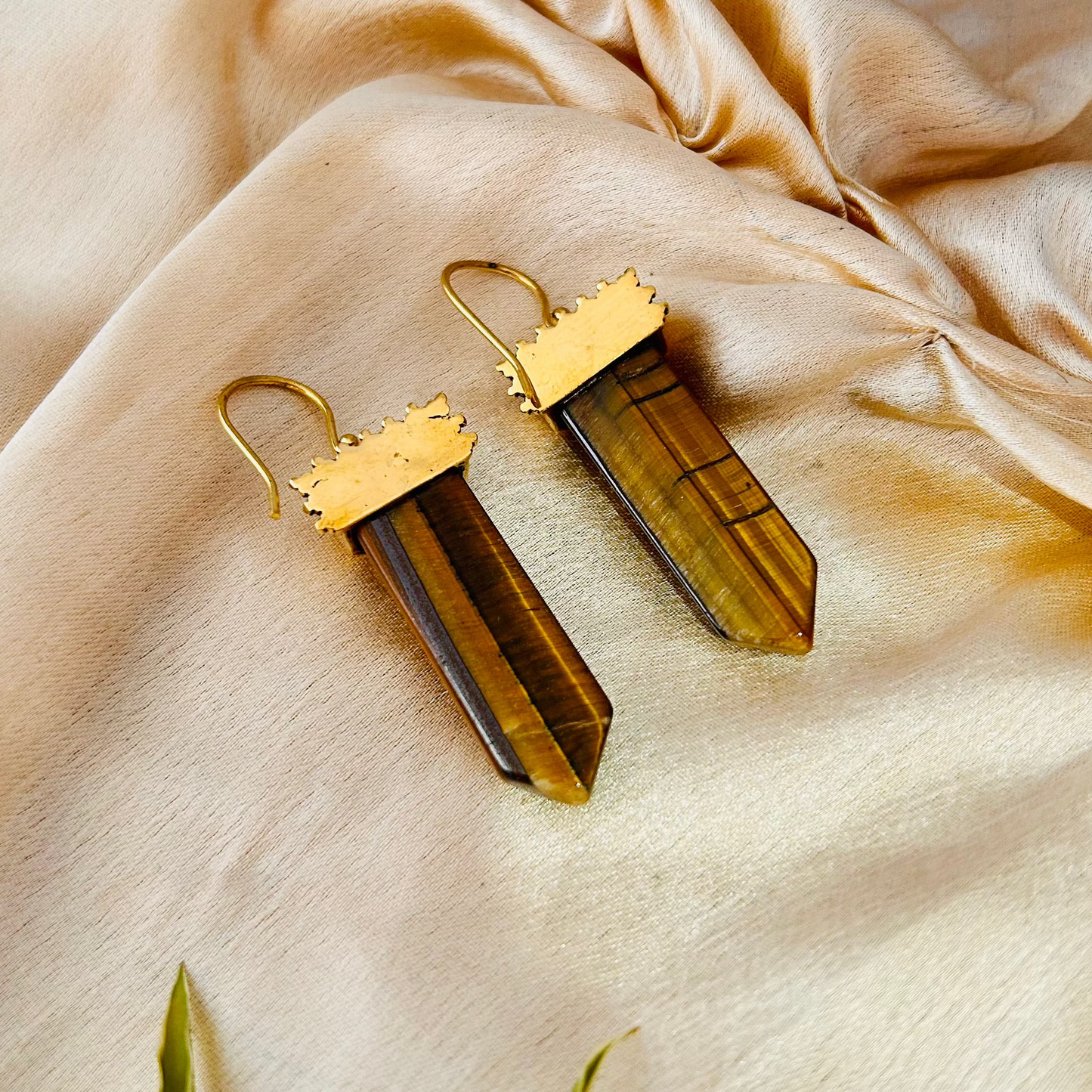 Golden Brown Mystic Lobster Crystal Drop Earrings