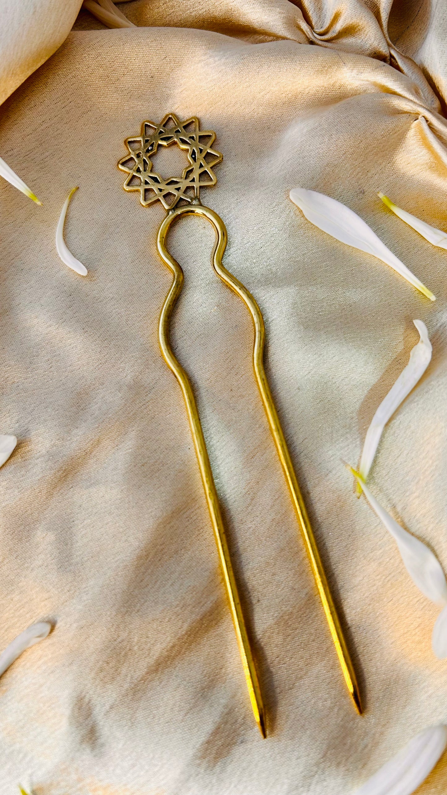 Celestial Gold Mandala hair fork