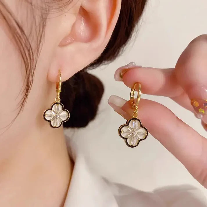 Lucky Bloom Clover Drop Earrings